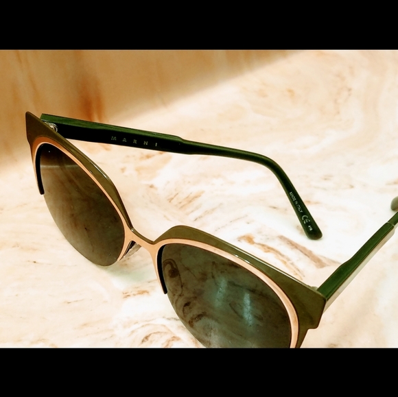 Marni Cat-Eye Acetate Sunglasses Womens Deep Olive - Picture 4 of 5